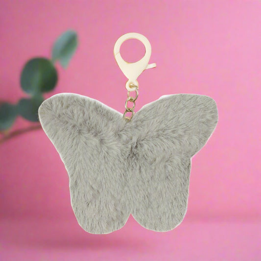 Plush Butterfly Imitation Rabbit Fur Keychain