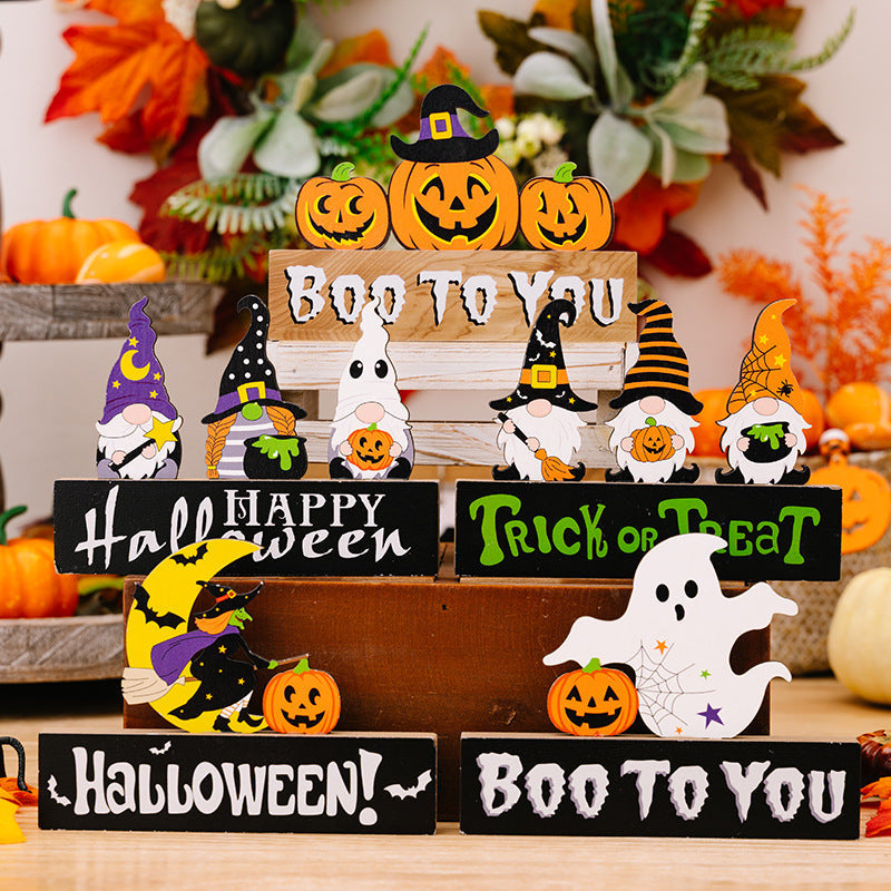Halloween Pumpkin Wood Ornaments