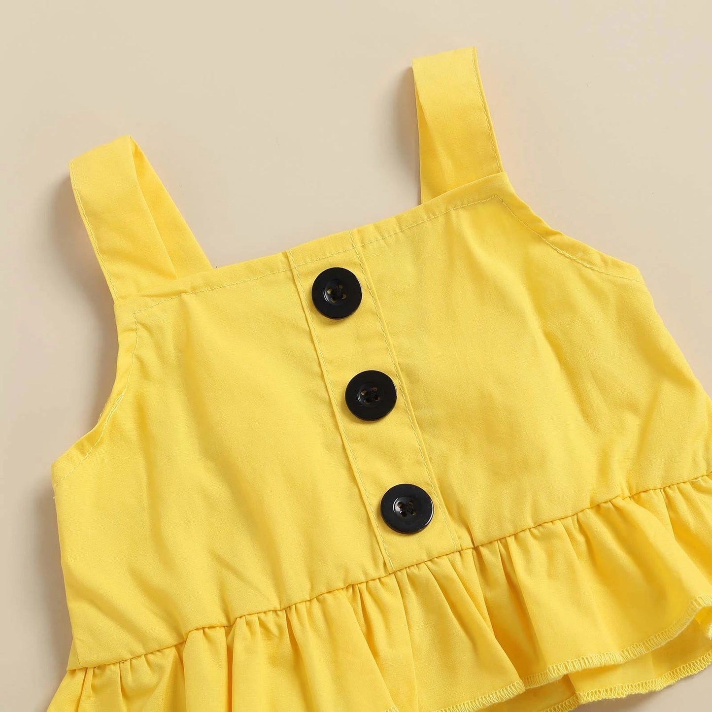 Cotton Children's Camisole Flower Flared Pants Suit