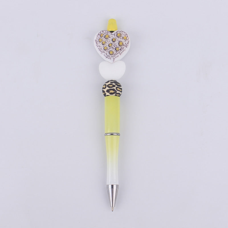 Cartoon Love Series Beadable Silicone Beaded Ballpoint Pen