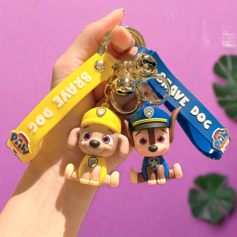 Cartoon Cute Puppy PVC Soft Silicone Creative Keychain