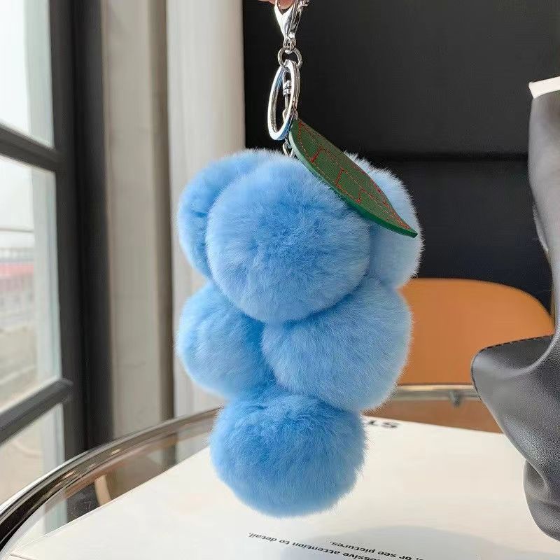 Cute Grape Imitation Rex Rabbit Fur Plush Ball