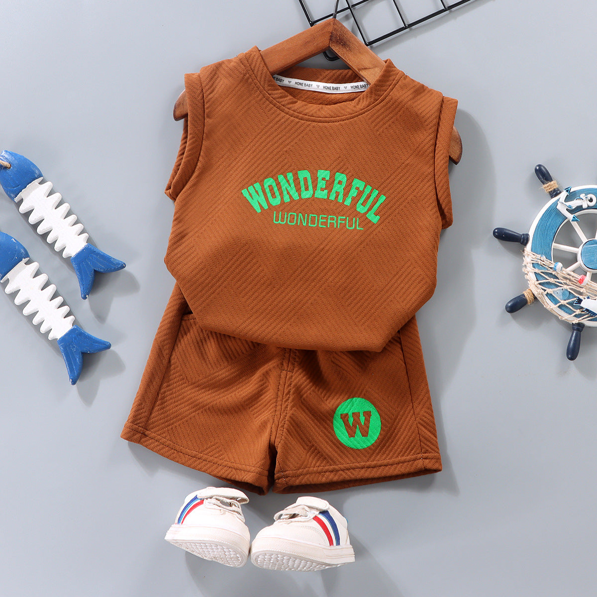 Summer Boys' Polyester Vest Sets