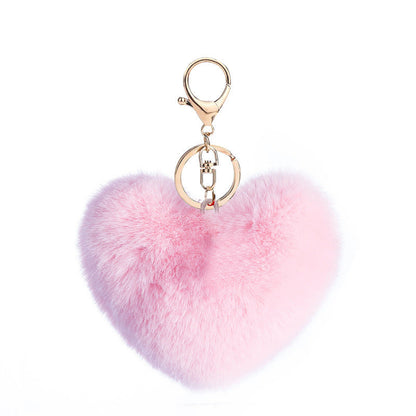 Leopard Print Love Plush Ball Keychain
