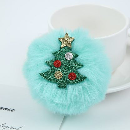 Christmas Gifts Christmas Tree Hair Ball Keychain
