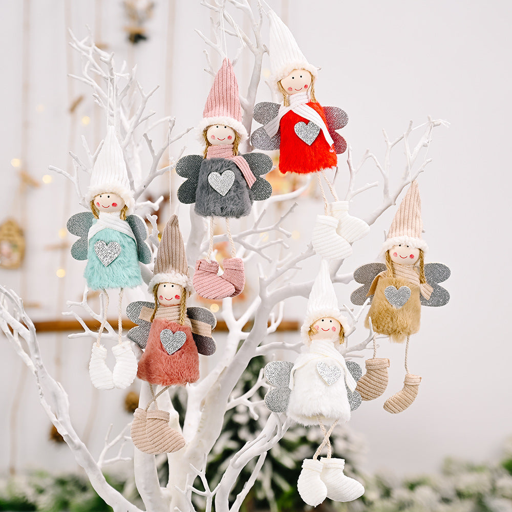 Christmas Decoration New Plush Love Angel Pendant Small