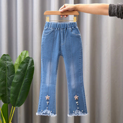 Cotton Medium Large Children's Wide Leg Pants Flared Long Pants