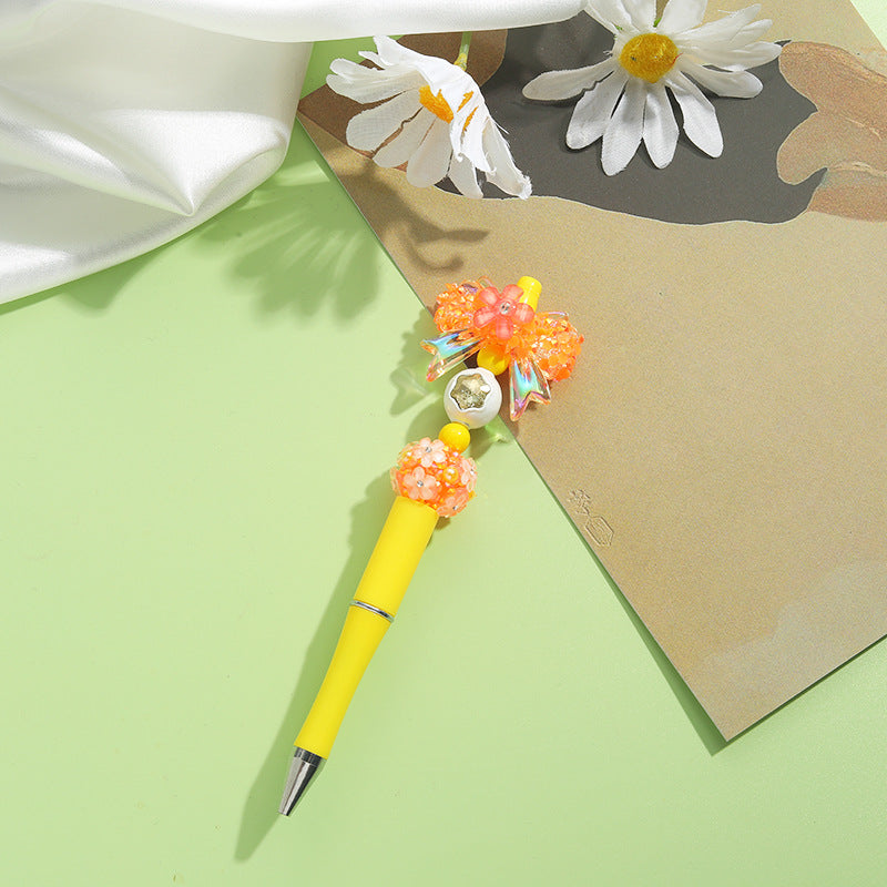 Beaded Pens Colorful Handmade Beaded Twisting Flower Butterfly