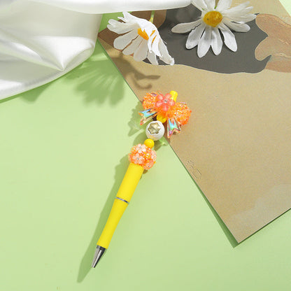 Beaded Pens Colorful Handmade Beaded Twisting Flower Butterfly