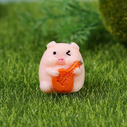 Cute Musical Instruments and Pig Resin Ornaments
