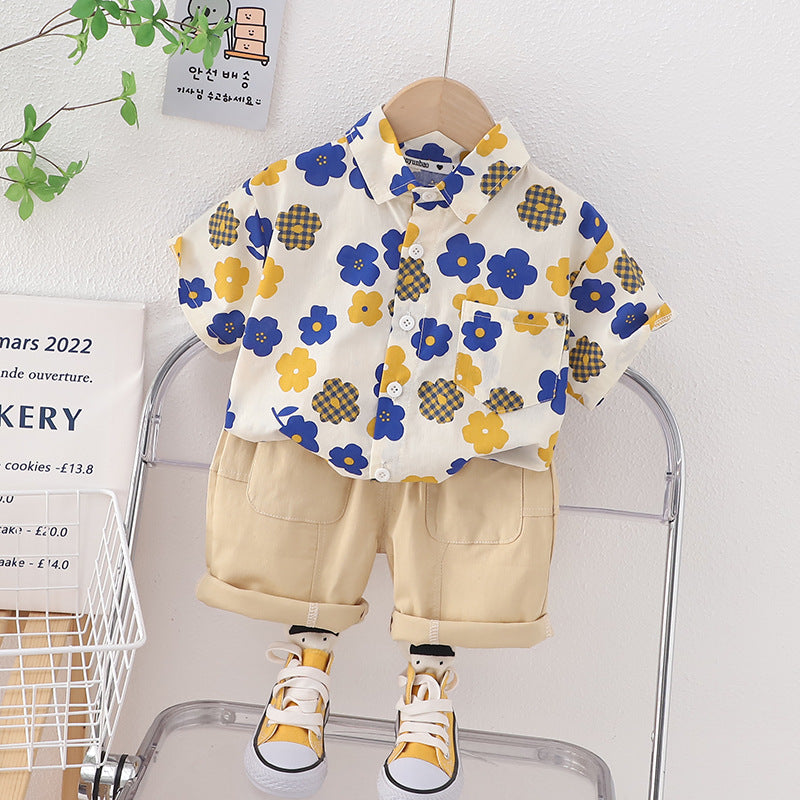 Boys' Summer Split Cotton Two-piece Set