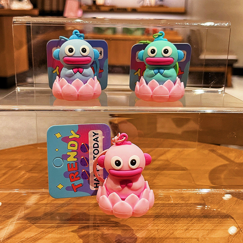 Cartoon Lotus Fish PVC Soft Glue Keychain