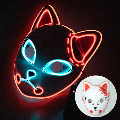 Halloween Cosplay Fox Luminous Plastic Masks