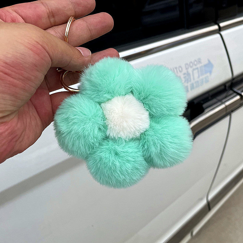Hairball Flowers Cute Plush Keychain