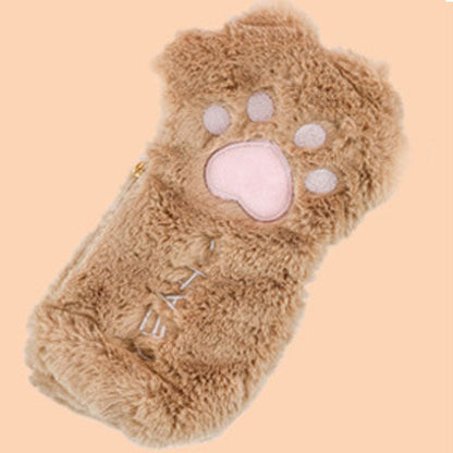 Cat Paw Plush Pencil Bag