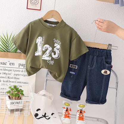 Kids Numbers Short Sleeve Baby Clothes
