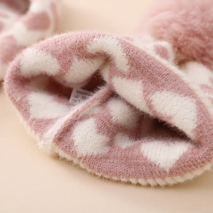 Wholesale Baby Love Knitted Hat Scarf Winter Warm Suit