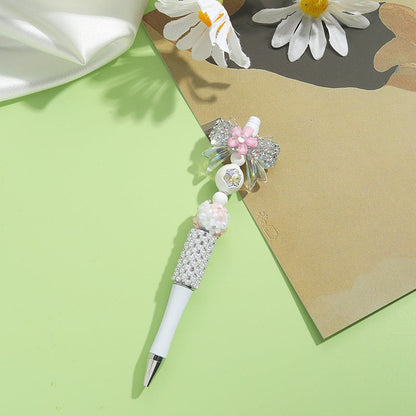 Beaded Pens Colorful Handmade Beaded Twisting Flower Butterfly