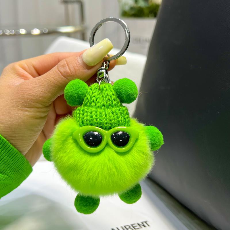 Cute Cartoon Plush Ball Keychains
