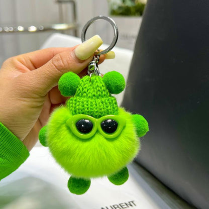 Cute Cartoon Plush Ball Keychains