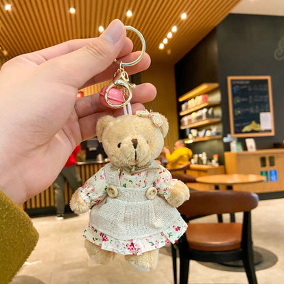 Cute Teddy Bear Doll Plush Ball Keychain