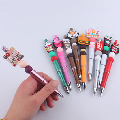 Beaded Pens DIY Coffee Cup Silicone Teether Handmade