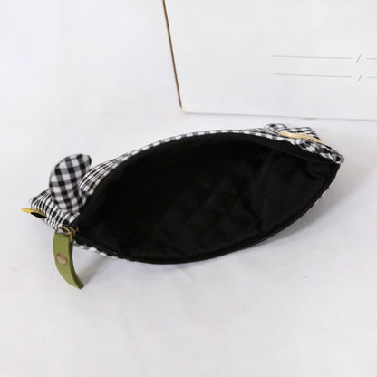 New Plaid Cat Canvas Pencil Case