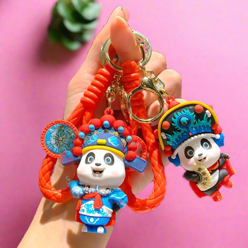 Cartoon Cute Panda PVC Soft Silicone Creative Keychain