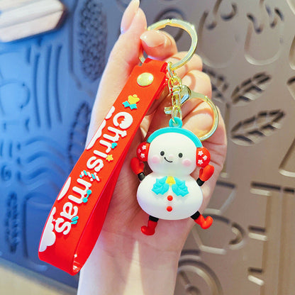 Cartoon Christmas PVC Soft Keychain Creative Keychain