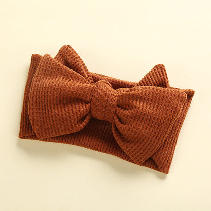 Wholesale Big Bow Baby Double Layer Waffle Headband