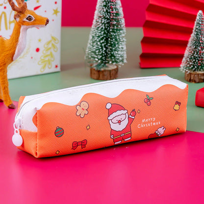 PU Cartoon Christmas Pencil Bags