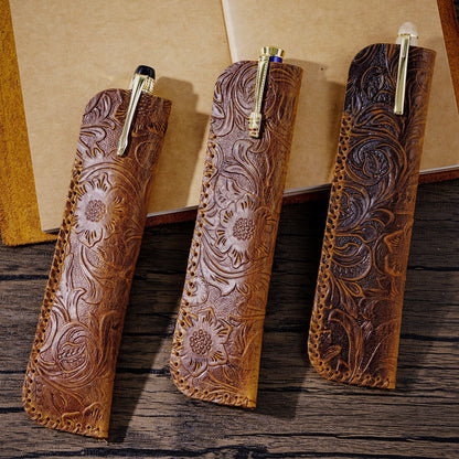 Retro Handmade Head Layer Cowhide Leather Knife Purse