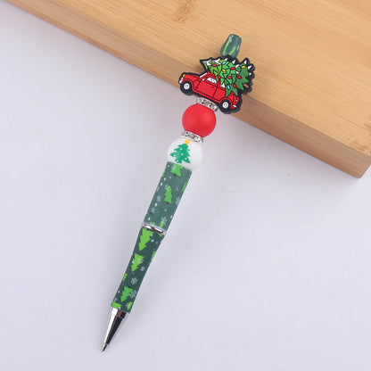 Cartoon Christmas Silicone Handmade Plastic Beaded Pen