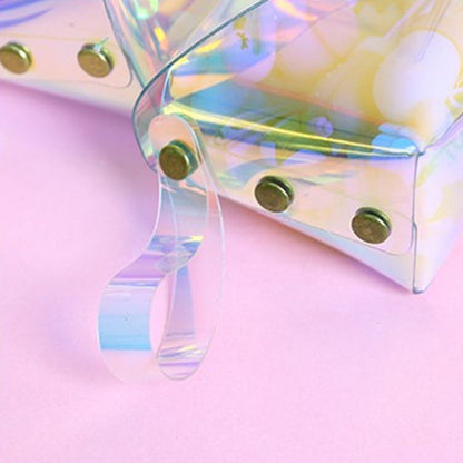 Leather Transparent Laser Pencil Case