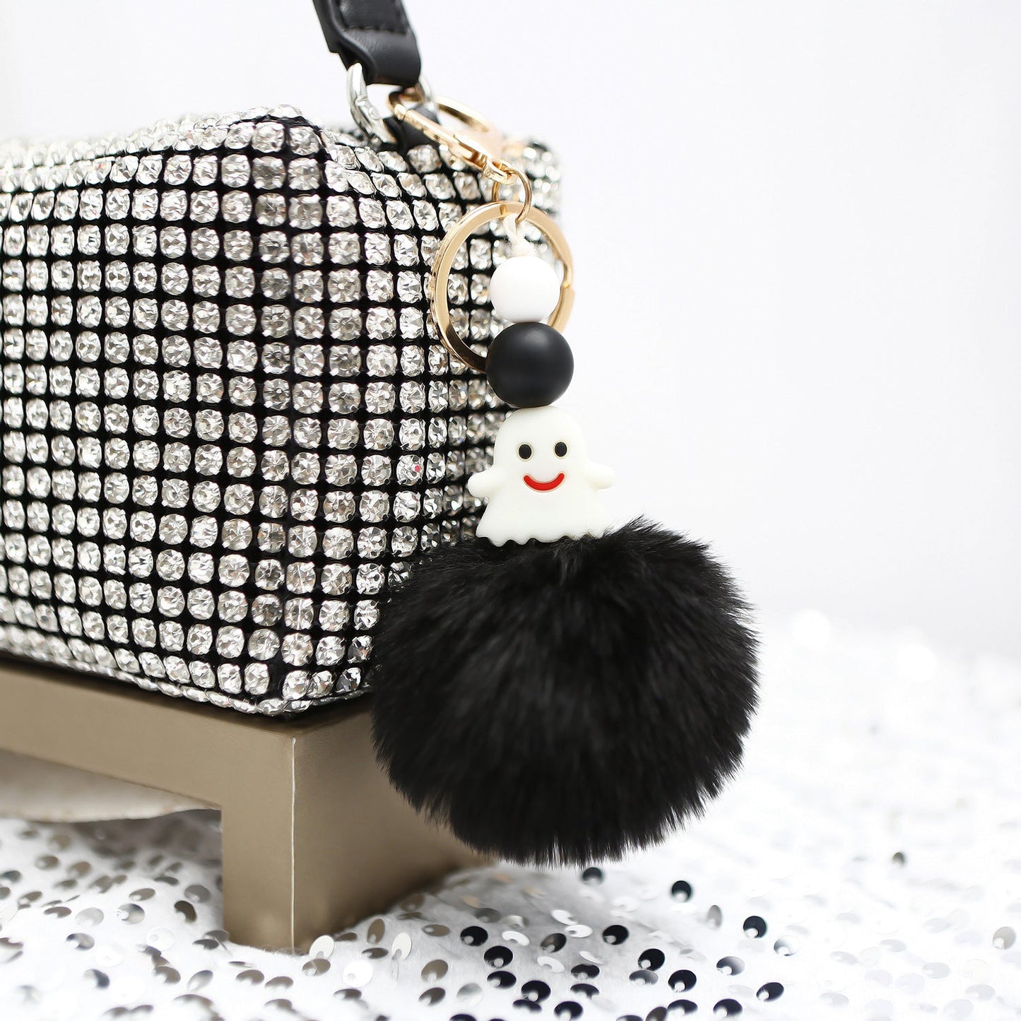 Silicone Ghost Fur Ball Doll Keychain
