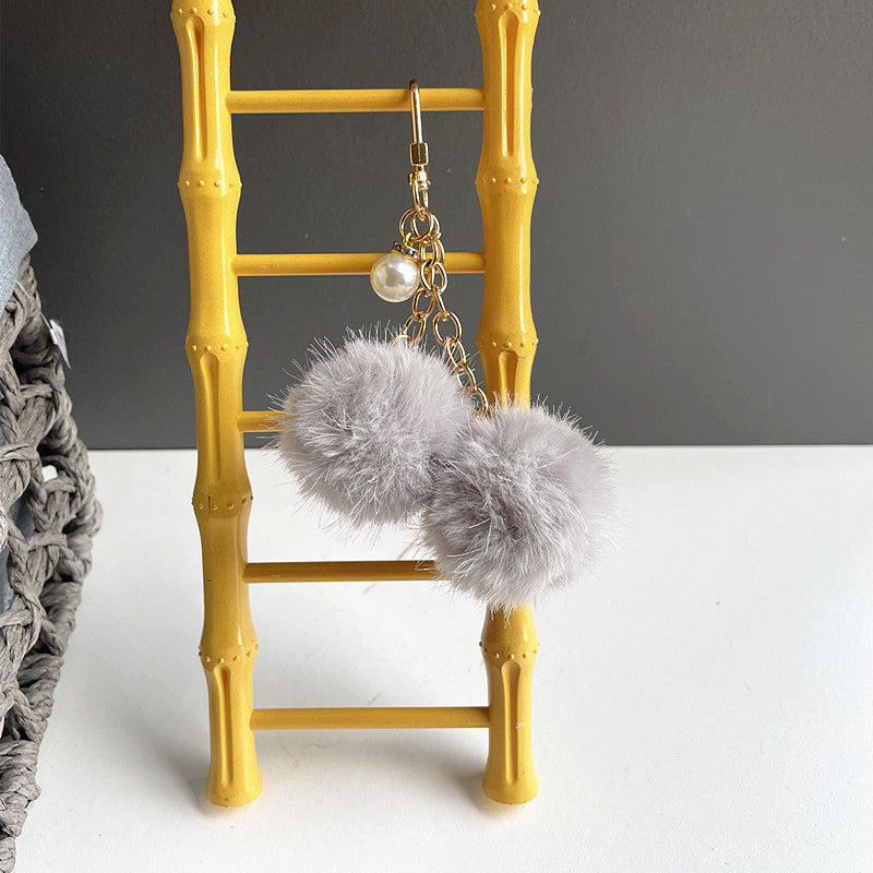 Cute Pearl Candy Plush Ball Bags, Keychain Pendants