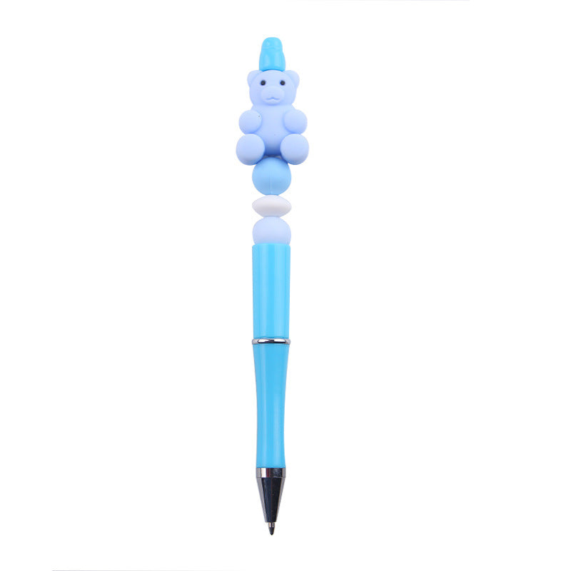 Beaded Pens DIY Handmade Bear Silicone Beads Colorful