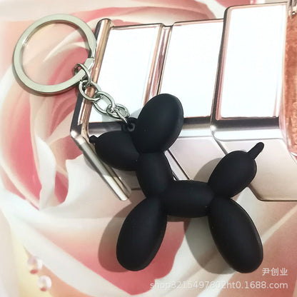 Cute Balloon Dog Keychain Cartoon Silicone Bag Ornaments