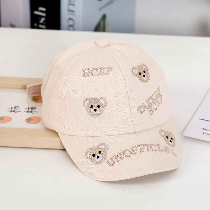Summer Cotton Teddy Bear Embroidered Children's Baseball Caps