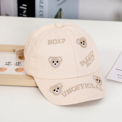 Summer Cotton Teddy Bear Embroidered Children's Baseball Caps
