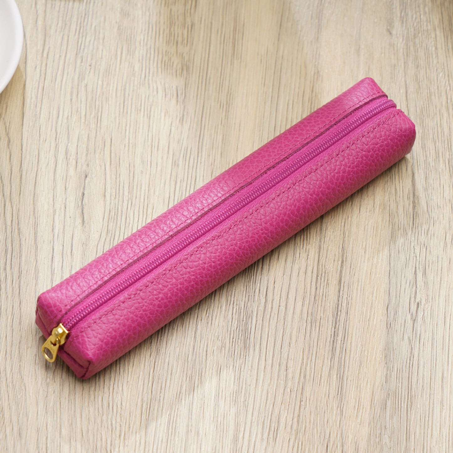 Mini Cowhide Candy Color Pencil Case
