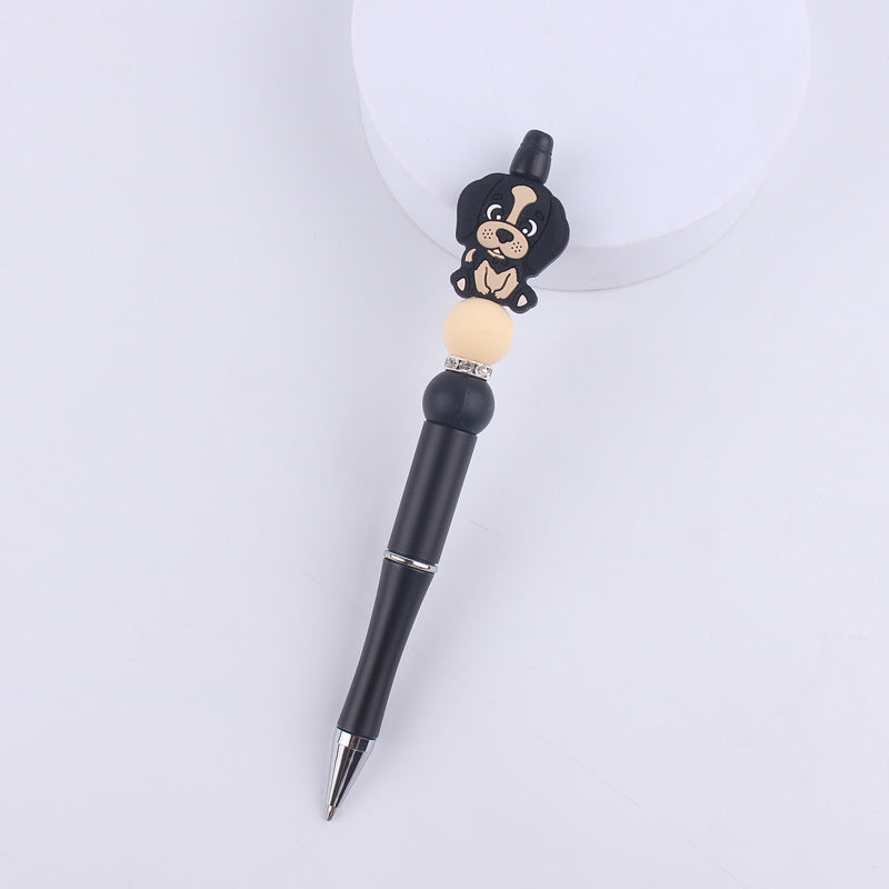 Cartoon Silicone Animal Bee Dog Beadable Silicone Ballpoint