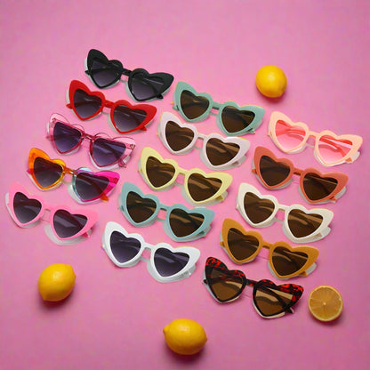 Children's Retro Personality Love Style Anti-ultraviolet Sunglasses
