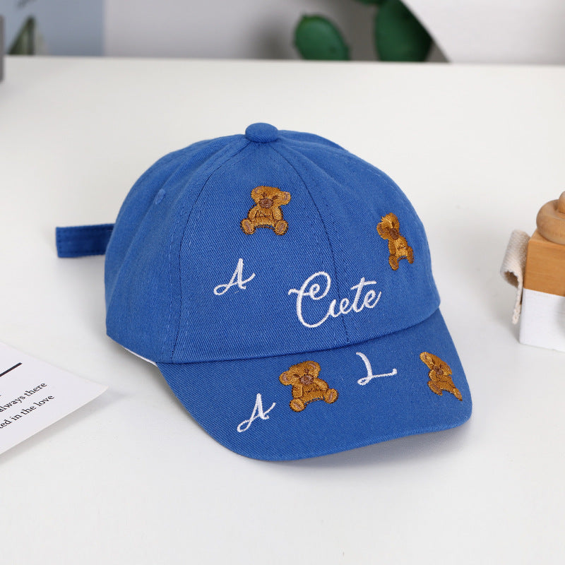 Summer Cotton Teddy Bear Embroidered Children's Baseball Caps