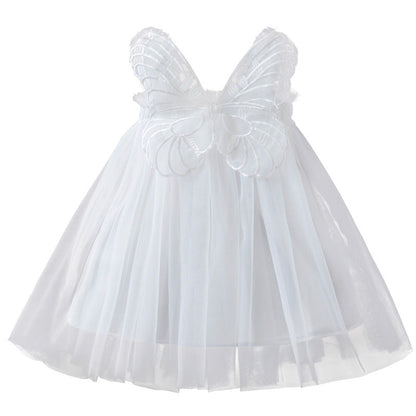 Polyester Children's Three-dimensional Wing Mesh Dress