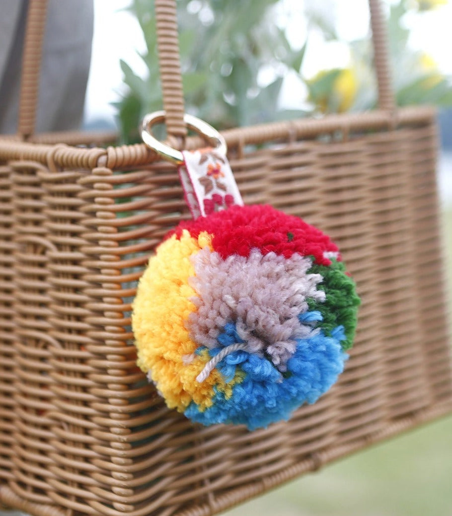 Plush Color Matching Fur Ball Handmade Bag Pendant