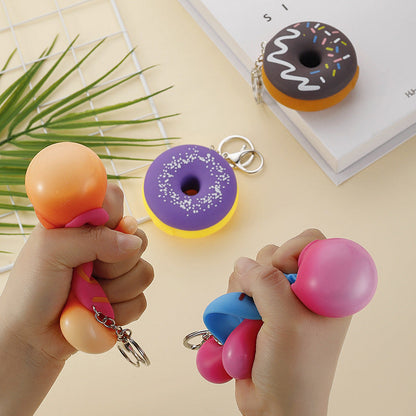 Silicone Donut Pinch Music Keychain