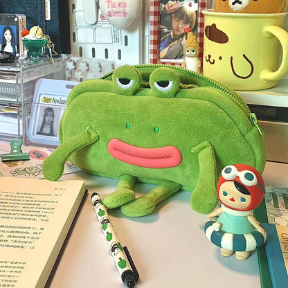 Large Mouth Frog Plush Pen Bags