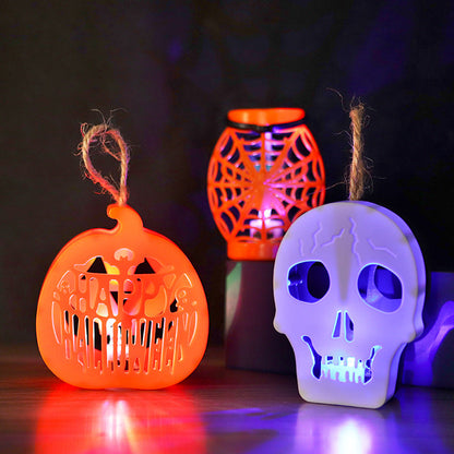 Halloween Pumpkin Lantern LED Colorful Electronic Skull Candle