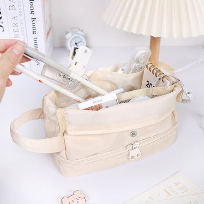 Large Capacity Color Matching Woven Pencil Case
